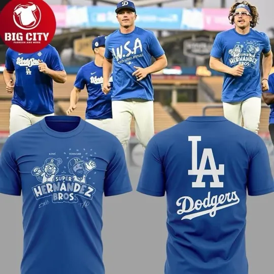 Discover Los Angeles city Dodger Super Hernandez Bros 2025 Two Sided Shirt