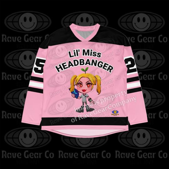 Discover Lil' Miss Headbanger Lightweight Festival Hockey Jersey, Unisex EDM Rave Clothing, Lost Lands Outfit