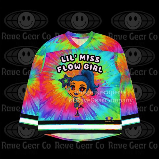 Discover Lil' Miss Flow Star Girl Lightweight Festival Hockey Jersey - EDM Rave Clothing, Women's Festival Wear
