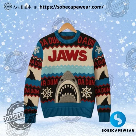 Discover Jaws No Escape In 2025 Christmas Personalized Ugly Sweater