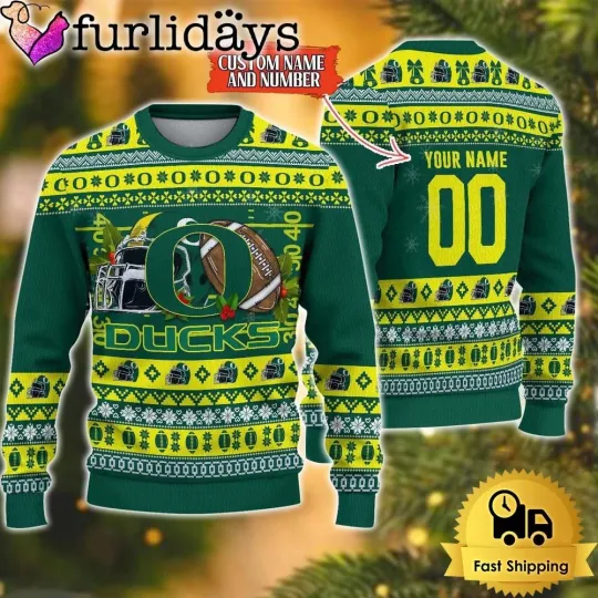 Oregon city Duck Logo Football Ugly Christmas Sweater