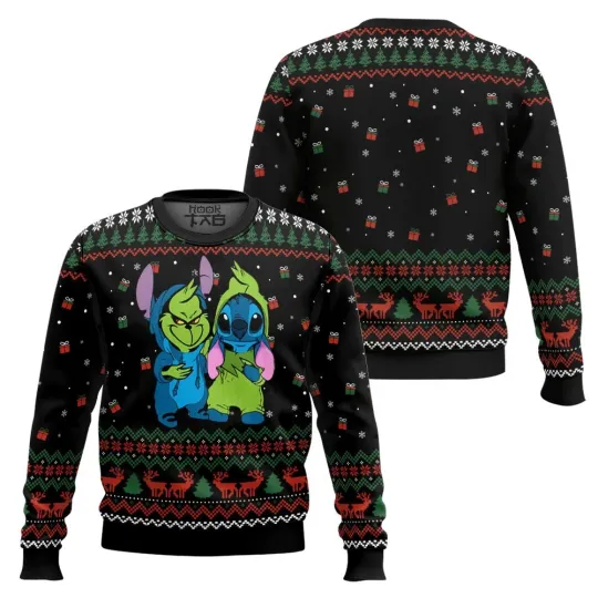 Discover The Stitch Grin Lilo And Stitch Ugly Christmas Sweater
