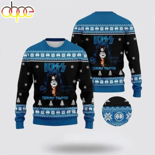 Discover Tommy Thayer With Signature Holiday Ugly Merry Christmas Sweater