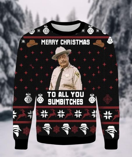 Discover Smokey And The Bandit Ugly Christmas Sweater, Merry Christmas Sweatshirt, Holiday Holiday Movie Xmas Sweater