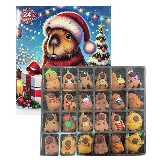 Discover Christmas Countdown Capybara Advent Calendar – 24 Days of Festive 3D Blind Boxes