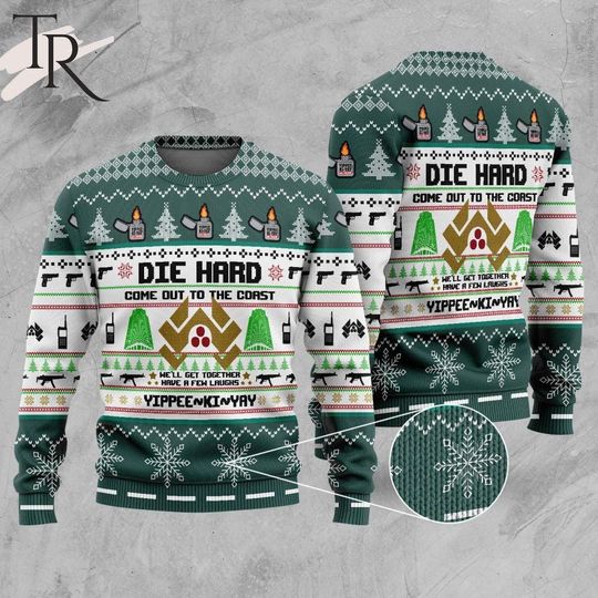 Die Hard Christmas Sweater Yippee Ki Yay Ugly Xmas Knit Holiday Sweatshirt