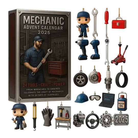 Christmas Countdown Mechanic Advent Calendar – 24 Days of Festive 2D Blind Boxes