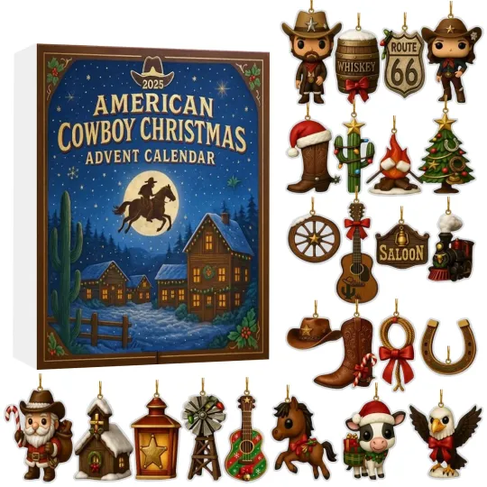 Discover Christmas Countdown Cowboy Advent Calendar – 24 Days of Festive 2D Blind Boxes