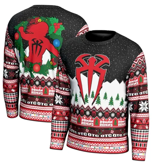 Discover Wrestling Entertainment Roman Reigns Ugly Christmas Sweater Men’s Holiday Pullover The Tribal Chief