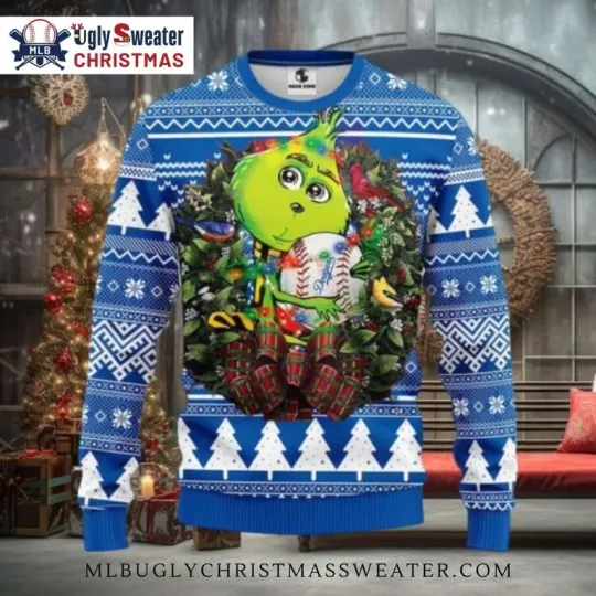 Discover funny character Hugging Dodgers Baseball Christmas Sweater