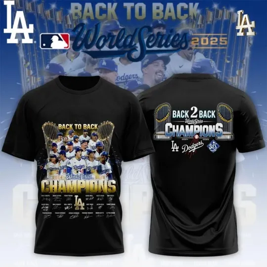 Los Angeles Dodgers World Series Champions Back To Back 2024-2025 For Fan