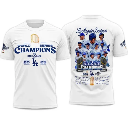 Discover LA Dodgers World Series Champions Back To Back 2024 2025 T-Shirt