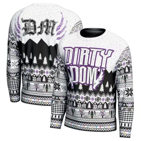 Wrestling Entertainment Dominik Mysterio Dirty Dom Ugly Christmas Sweater Men Holiday Pullover Gift