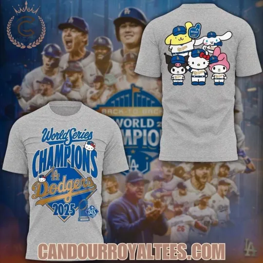 Hello Kitty x Dodger World Series Champions 2025 T-shirt