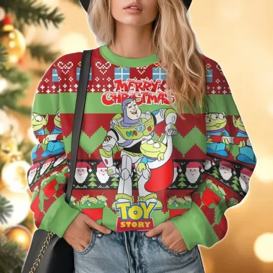 Christmas Buzz Lightyear Sweater, Pixar Toy Story Christmas Sweater, Gift For Me