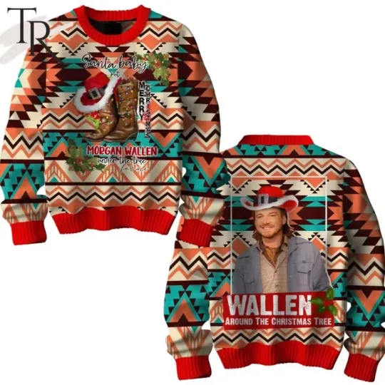 Santa Baby Put Wallen Western Under Tree Merry Christmas Sweater