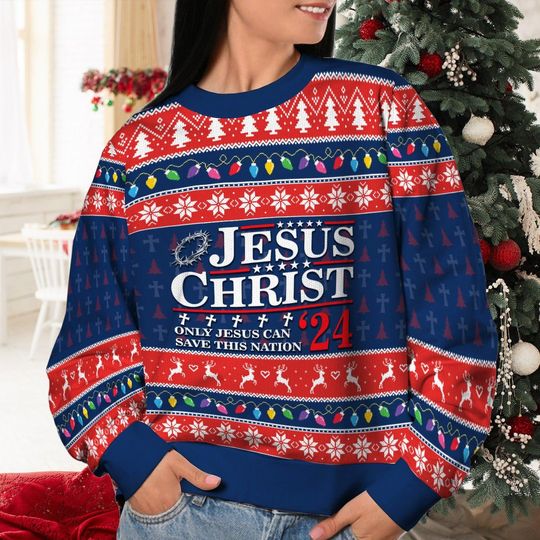 Discover Jesus Christ Ugly Sweater, Religious Christmas Sweater, Only Jesus Sweater, Xmas Ugly Sweater, Gift For Christians