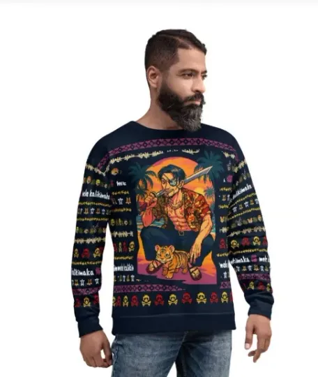 Yakuza Majima Ugly Christmas Sweater | Like a Dragon Pirate Yakuza in Hawaii
