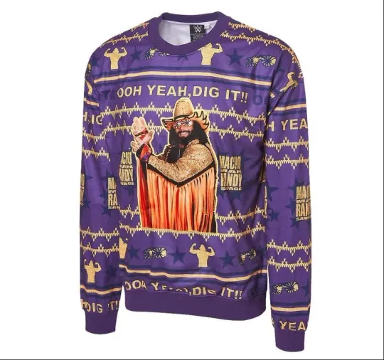 Discover Wrestling Entertainment Macho Man Randy Savage Ooh Yeah Ugly Christmas Sweater Mens Holiday Pullover