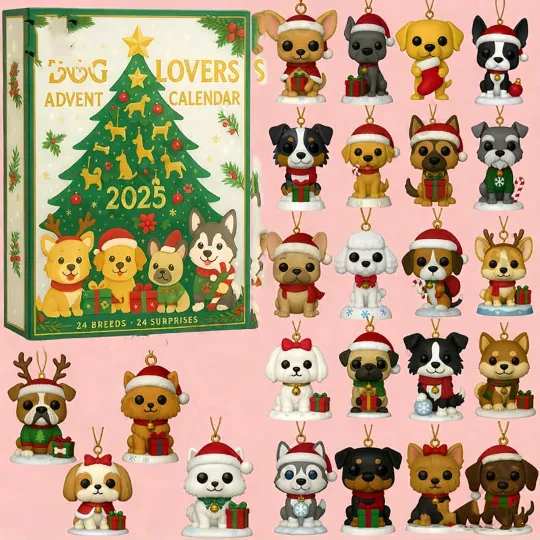 Discover Christmas Countdown Dog Lovers Advent Calendar 24 Days of Festive 2D Blind Boxes