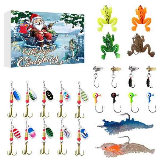 Discover Christmas Countdown Fishing Advent Calendar – 24 Days of Festive 3D Blind Box