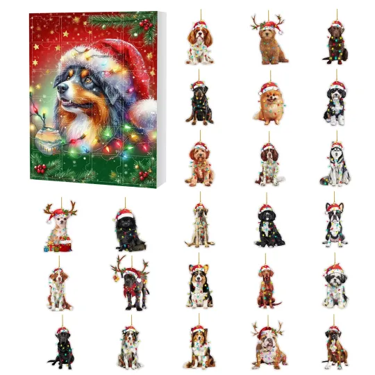 Countdown Christmas Hat Dog Advent Calendar – 24 Days of Festive 2D Blind Boxes