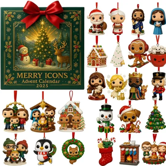Discover Christmas Countdown Merry Icons Advent Calendar, 24 Days of Festive 2D Blind Box