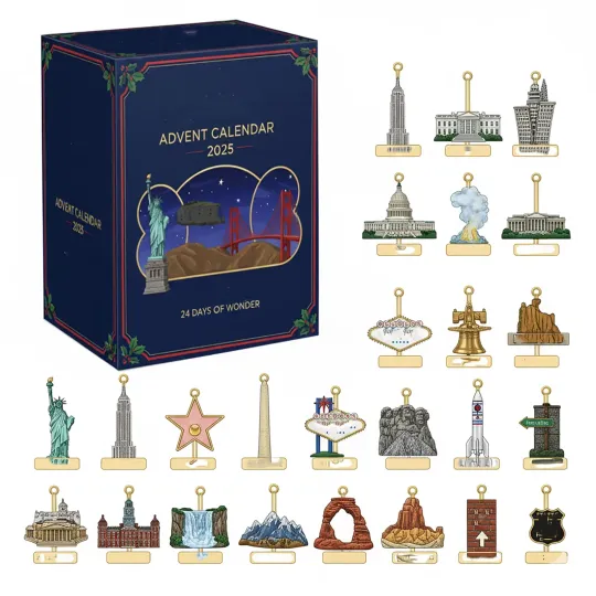 Discover Christmas Countdown Landmark Building Advent Calendar 24 Days 2D Blind Box Gifts