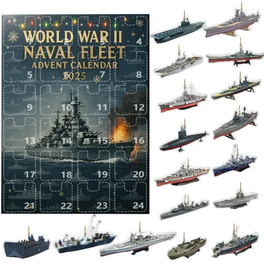 Discover Christmas Countdown World War 2 Naval Fleet Advent Calendar 24 Days 2D Blind Box