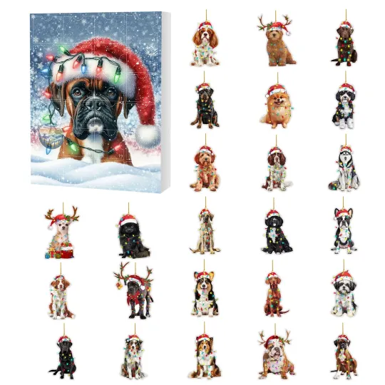 Discover Countdown Christmas Hat Dog Advent Calendar – 24 Days of Festive 2D Blind Boxes