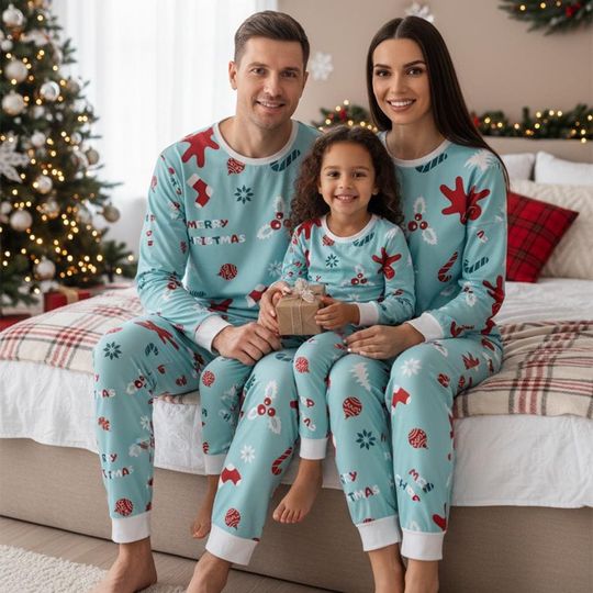 Discover Family Long Sleeve Pajamas Set, Cute Christmas Pajamas Family, Holiday Matching Pajamas, Perfect Xmas Gift