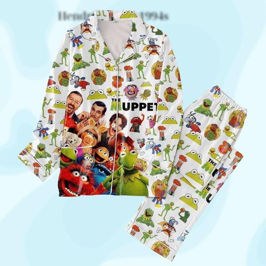 Discover The Muppet Christmas Pajamas Set, The Muppet Show Pajamas, Animals Cartoon Pjs, Gonzo and Rizzo Miss Piggy Scrooge Kermit Fozzie Bear