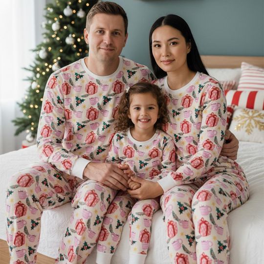 Discover Penguin Long Sleeve Pajamas Set, Holiday Christmas Pajamas Family, Festive Matching Pajamas, Cozy Xmas Gift