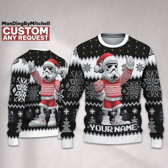 Discover Personalized Christmas Storm Trooper Ugly Sweater, Disneyland Shirt, Star Wars Sweater, Matching Family Oufit, Christmas Gift, Birthday Gift