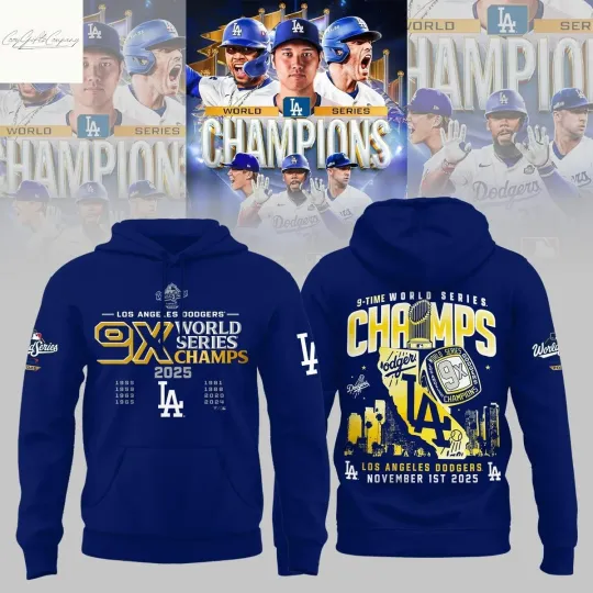 Los Angeles city Dodger 9x World Series Champs Hoodie
