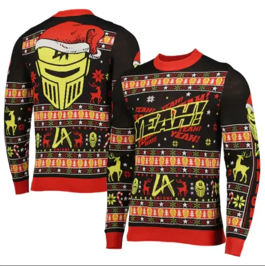 Discover Wrestling Entertainment LA Knight YEAH Ugly Christmas Sweater Men’s Holiday Pullover Funny Gift