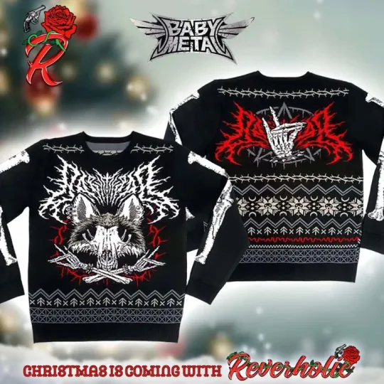 Babymetal 2025 Holiday Collection Put Your Kitsune Up Ugly Christmas Sweater