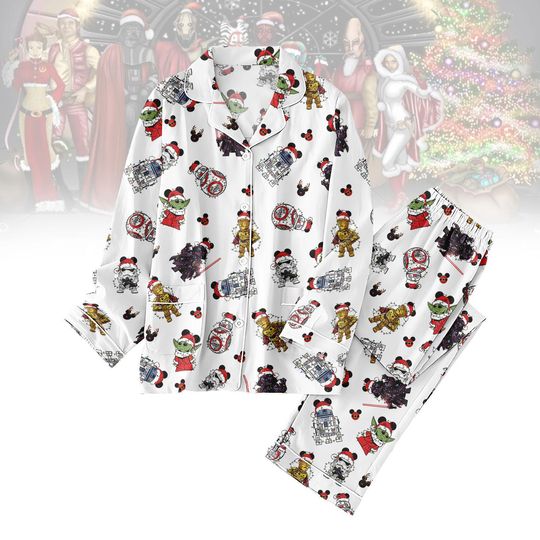 Discover Star Wars Christmas Pajamas Set, Funny Holiday Sleepwear for Men Women, Yoda Darth Vader BB8 Xmas PJs, Cozy Gift, Gift For Women
