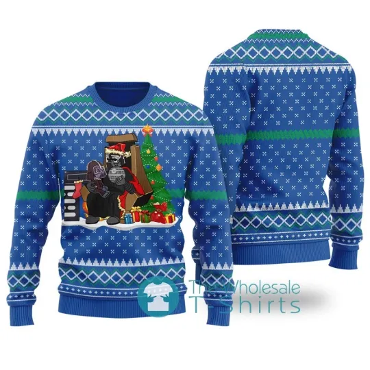 Darth Vader Kylo Ren Star Wars Ugly Christmas Sweater Royal