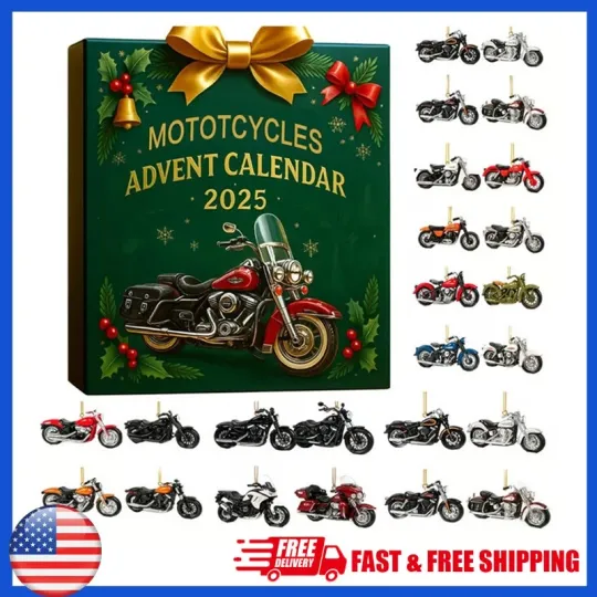 Discover Motorcycle New Year Countdown Calendar Surprise Blind Box Set With Mystery Toys