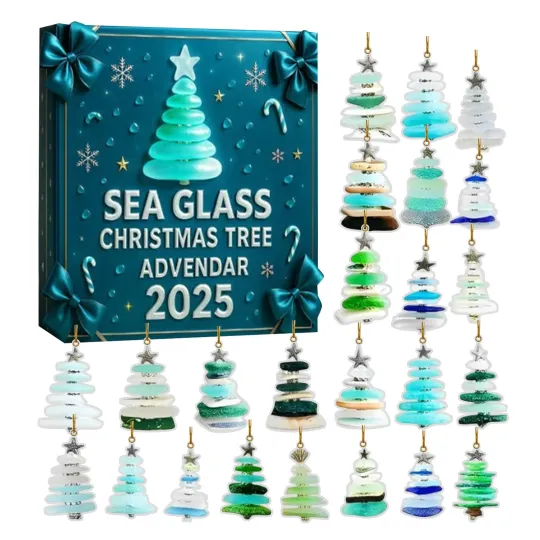 Discover Countdown Sea Glass Christmas Tree Advent Calendar 2025 – 24 Days 2D Blind Boxes