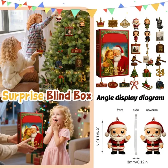 Discover Countdown Miracle on 34th Street Advent Calendar 24 Days of Festive 2D Blind Box
