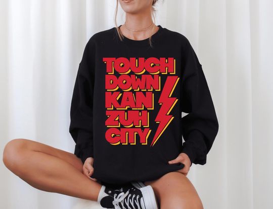 Discover Kansas City Sweatshirt, Kansas City Football Shirt, Touch Down Kanzuh City Sweatshirt, Football Sweatshirt for Women and Men, Football Gift
