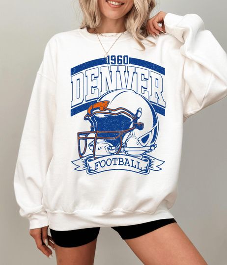 Discover Denver Football Shirt, 1960 Retro Denver Fan Tee, Vintage Distressed Denver Sports T-Shirt, Denver Game Day Sweatshirt and Hoodie