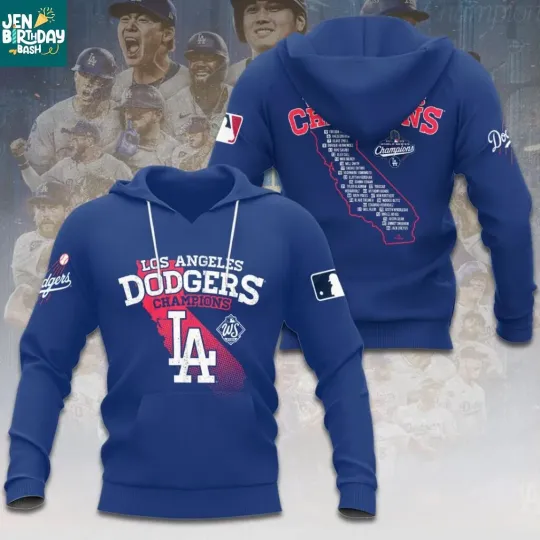 LA Dodgers Champions 2025 World Series Proud LA 3D Hoodie