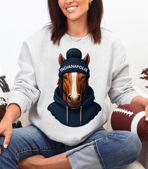 Discover Indianapolis Football Mascot Sweatshirt | Sunday Game Day Crewneck | Vintage Sports Fan Gift | Unisex Fall Football Shirt