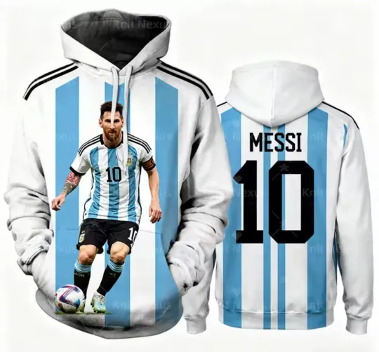 Discover Kids Boys Girls Messi Argentina Fans Football 3D Hoodie Pullover NEW