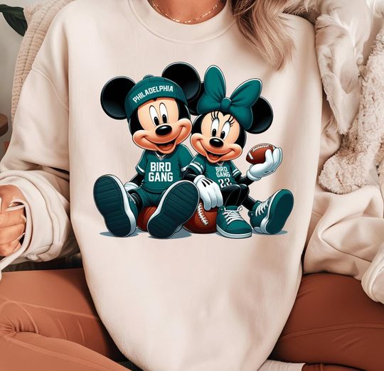 Discover Disney Mickey Minnie Philadelphia Football Sweatshirt, Mickey and Minnie Philadelphia Bird Gang Sweatshirt, Philadelphia Football Shirt