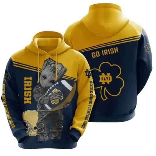 ND Fighting Irish Mascot Hoodie College Team Sports Fan Gear