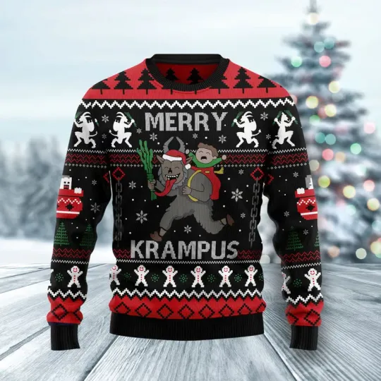 Merry Krampus ugly Christmas sweater